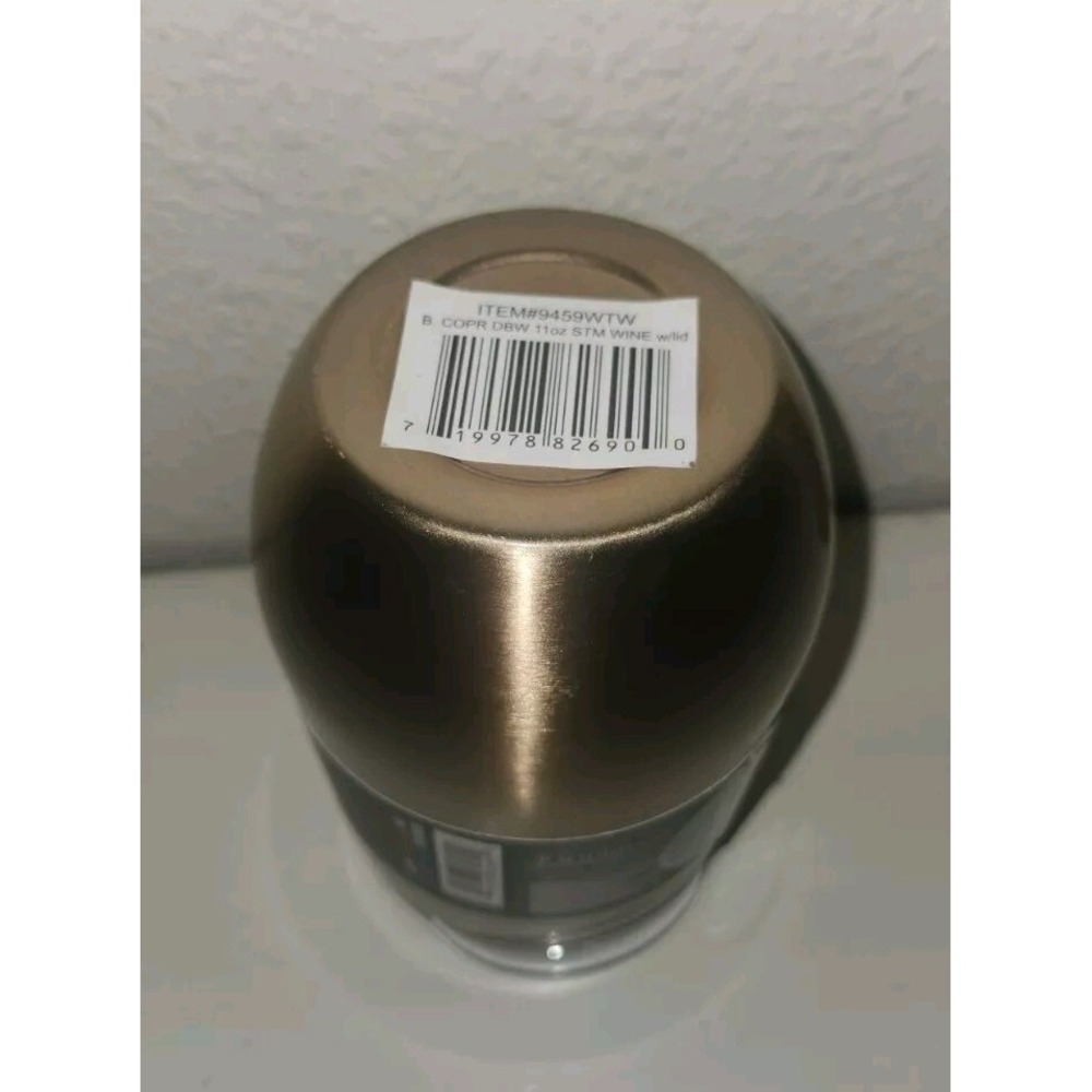 11oz Wine Tumbler Lid Double Wall Stainless Steel Insulated Wine Glass Copper - Picture 3 of 3